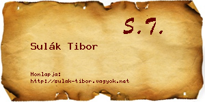 Sulák Tibor névjegykártya